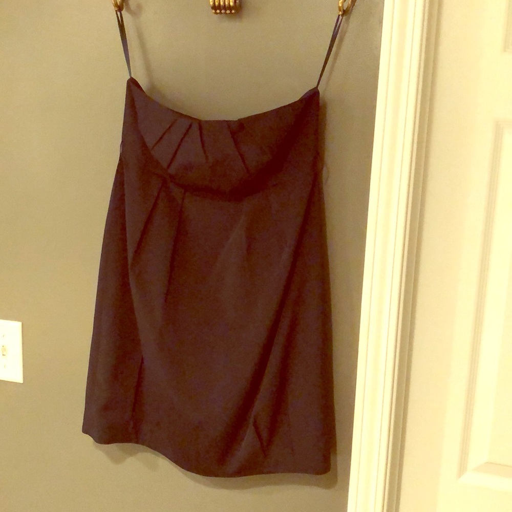 Strapless deep navy blue dress